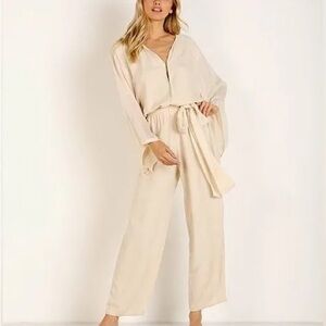 Indah Cream Jumpsuit